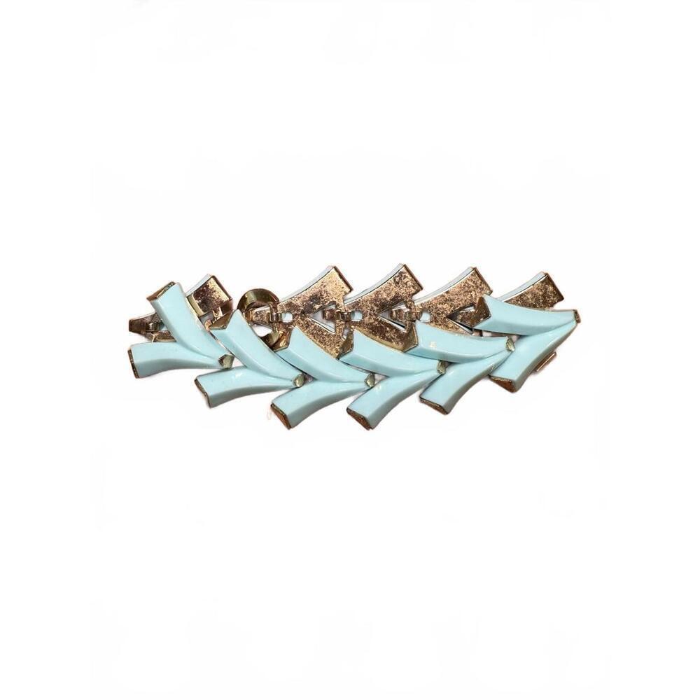 Vintage Blue and Gold Tone Trifari Link Bracelet